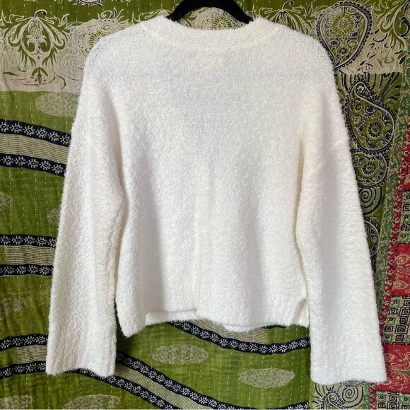 NWT Abercrombie and Fitch Lounge Ivory Boucle Wool Blend Cardigan Size Small - Picture 11 of 16